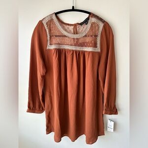 NWT Signature Studio Pumpkin Spice Fall Blouse